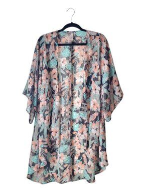 Mudd Tropical Floral Colorful Kimono